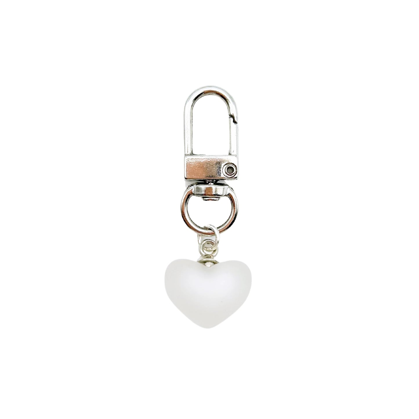 Collar Charm - White Bubble Heart