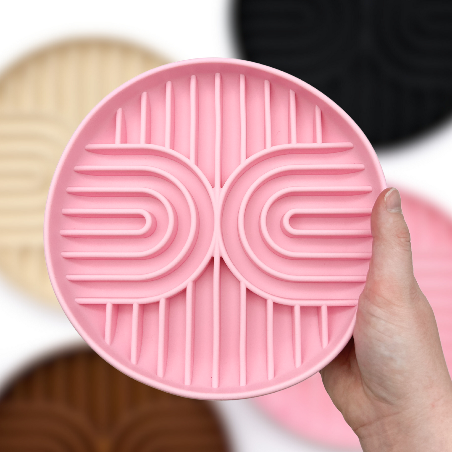 Double Rainbow Slow Feeder Enrichment Dog Bowl - Pink