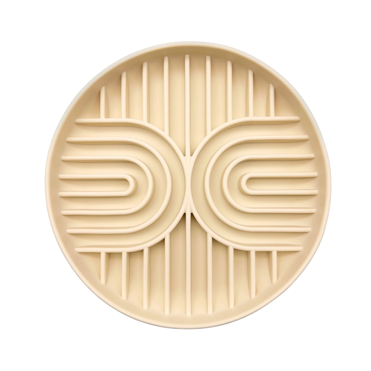 Double Rainbow Slow Feeder Enrichment Dog Bowl - Beige