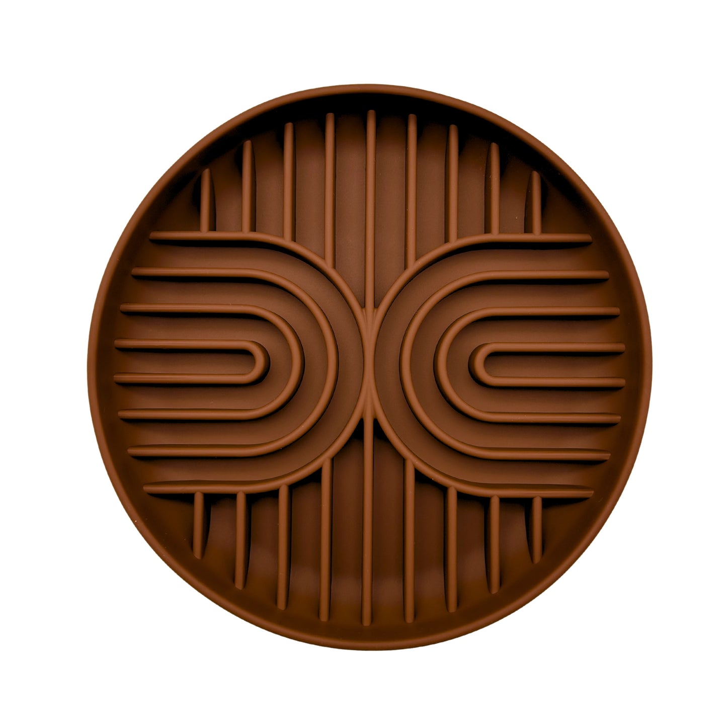 Double Rainbow Slow Feeder Enrichment Dog Bowl - Brown