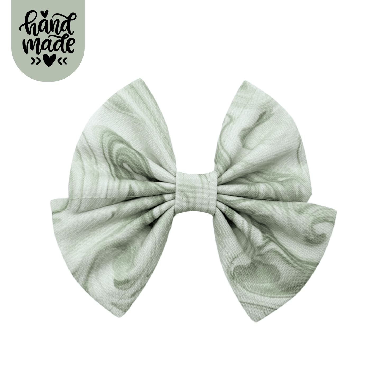 Hair Bow - Pistachio Swirl - The Neutral Dog Company