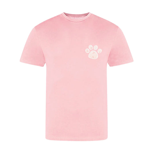 Embroidered Paw T-Shirt - Cotton Candy