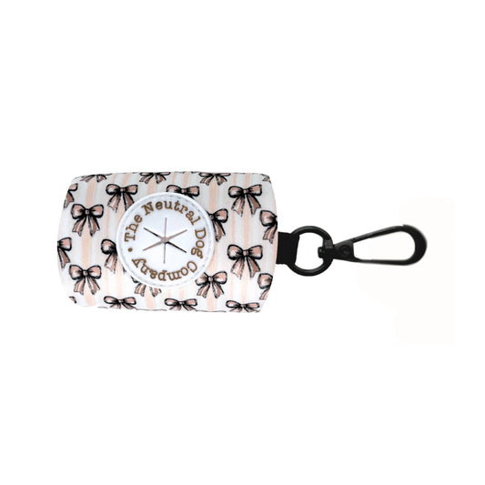 Poop Bag Holder - Biscotti Bows - The Neutral Dog Company