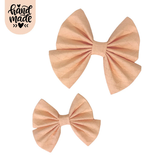 Sailor Bow - Quilted Peach - The Neutral Dog Company