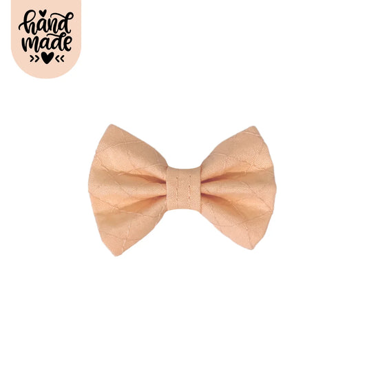 Small Bow Clip - Quilted Peach - The Neutral Dog Company