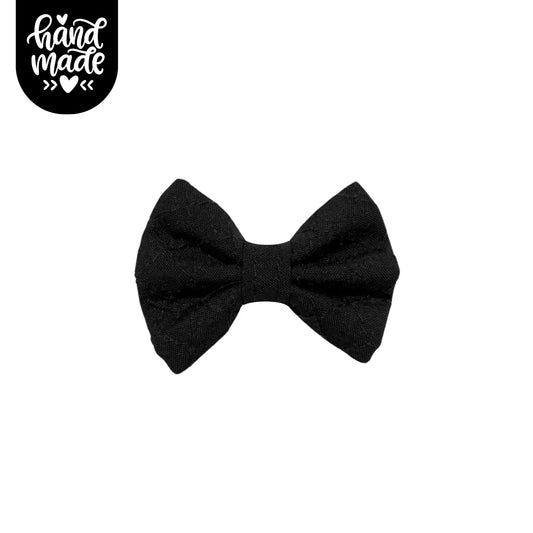 Small Bow Clip - Quilted Black - The Neutral Dog Company