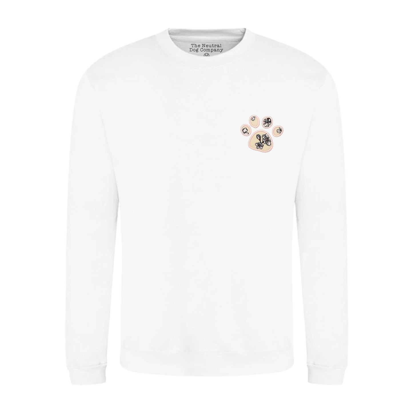 Embroidered Paw Jumper - Blooming Blossom