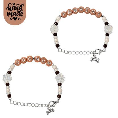 DogMum & Pawrent Bracelet - Mocha Rose The Neutral Dog Company