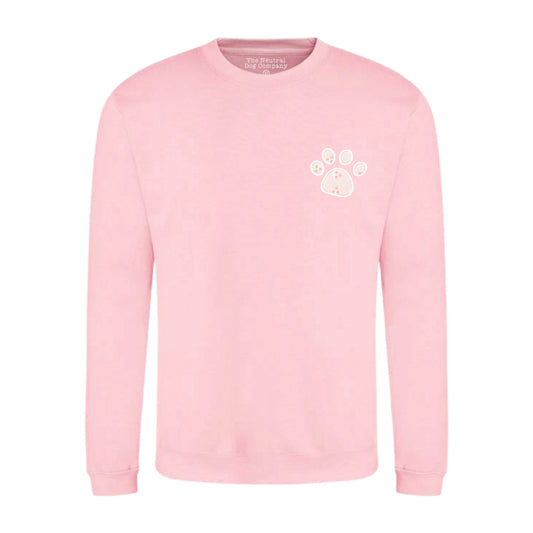 Embroidered Paw Jumper - Cotton Candy