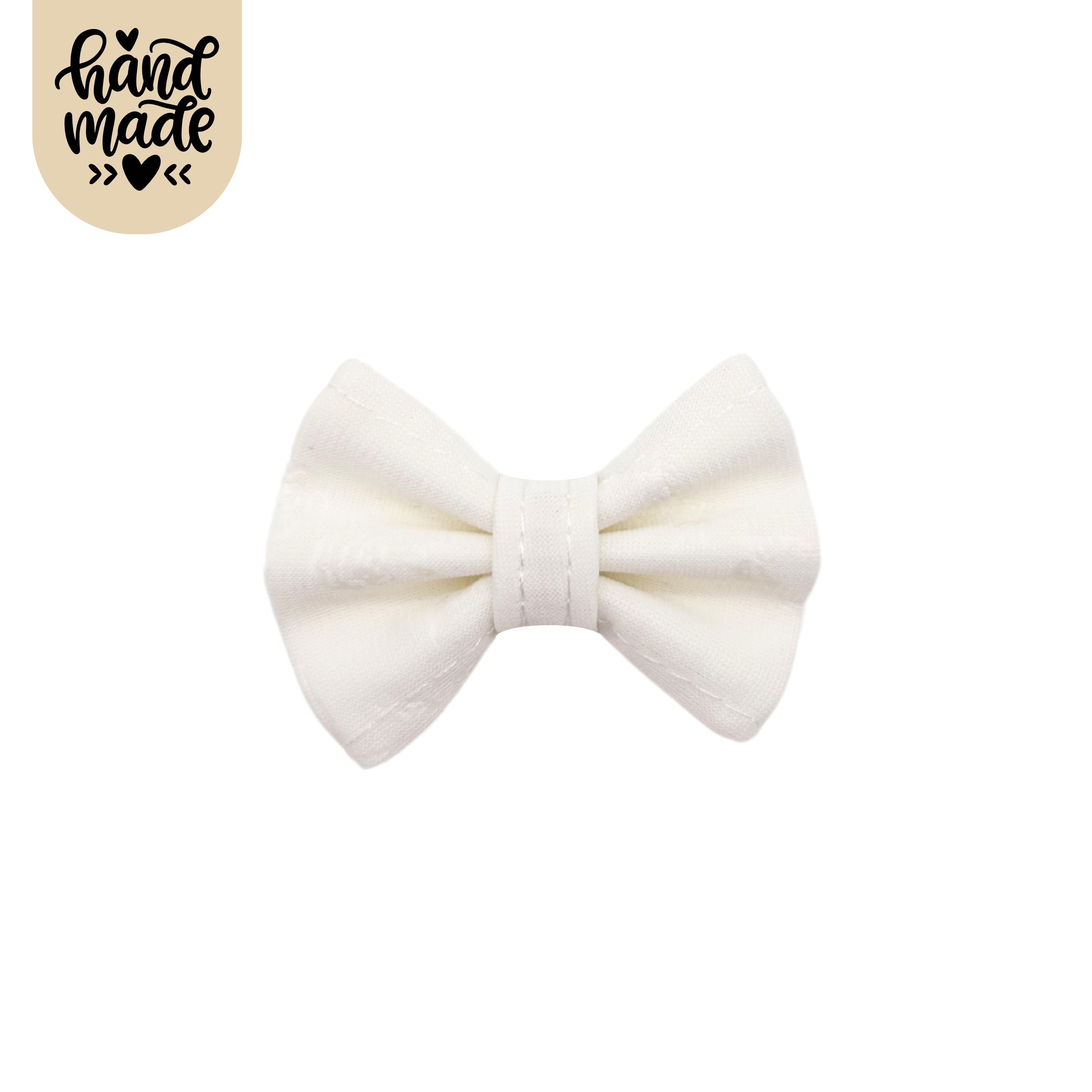 Small Bow Clip - White Rose