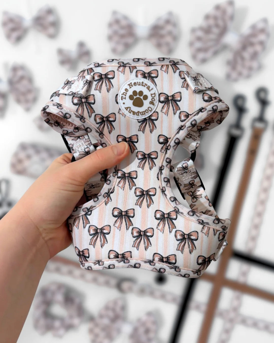 Adjustable Step-in Harness - Biscotti Bows