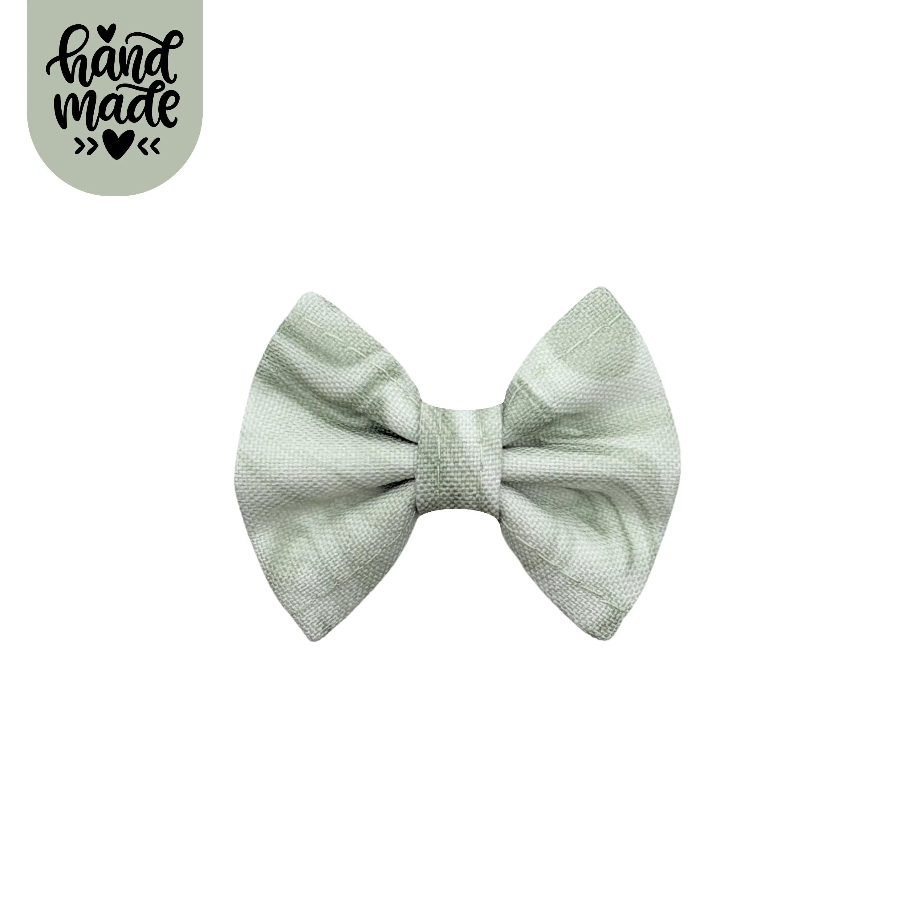 Small Bow Clip - Pistachio Swirl