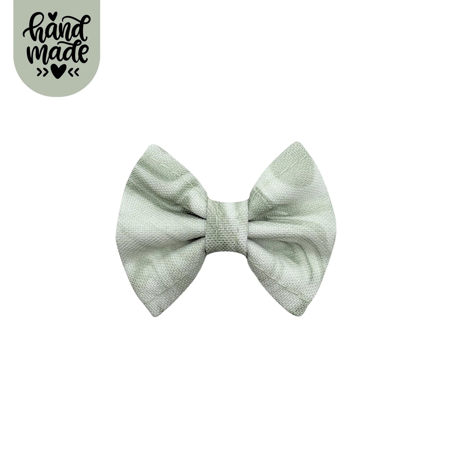 Small Bow Clip - Pistachio Swirl