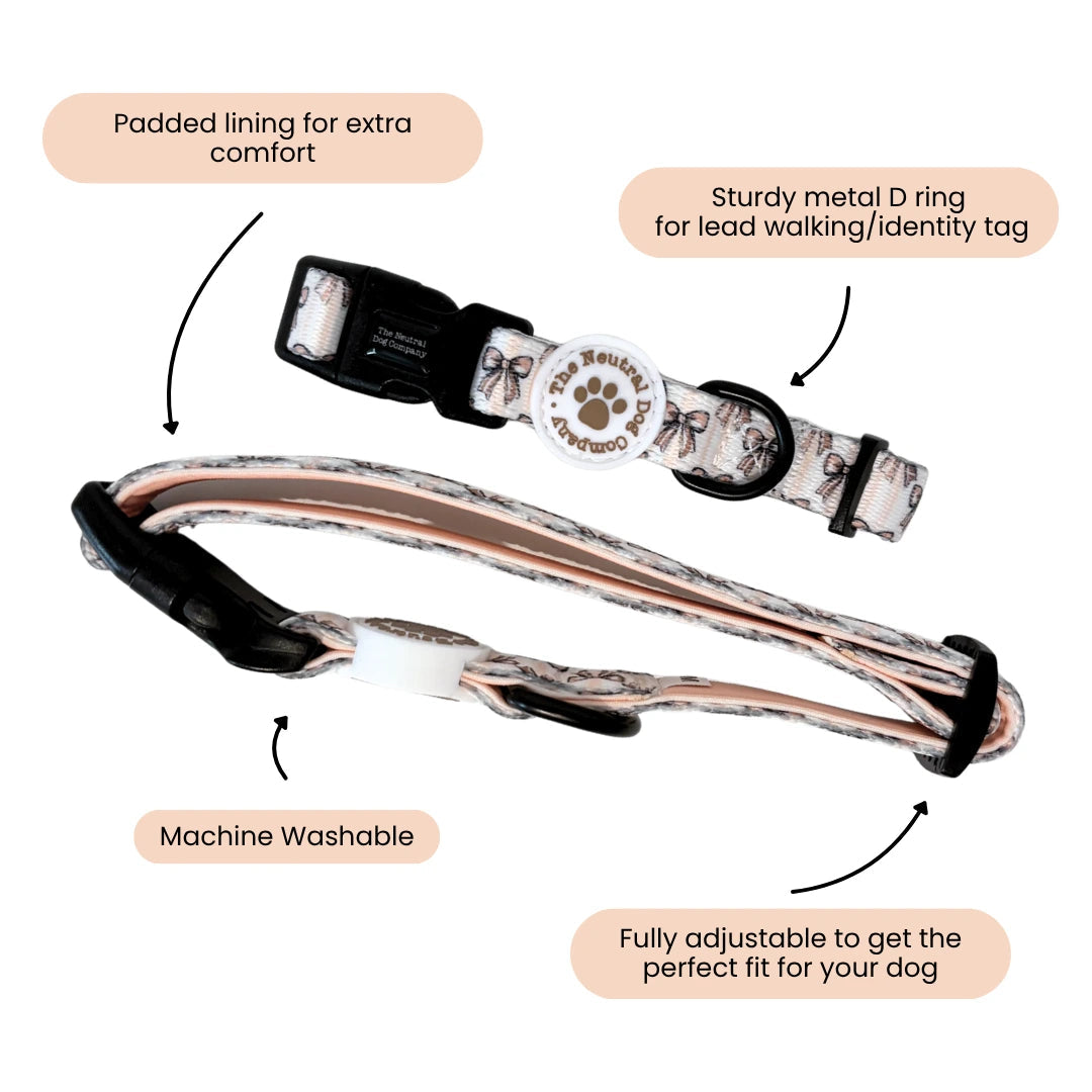 Adjustable Collar - Biscotti Bows The Neutral Dog Company