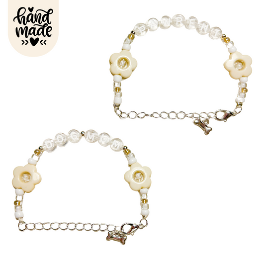 DogMum & Pawrent Bracelet - Beige Flower