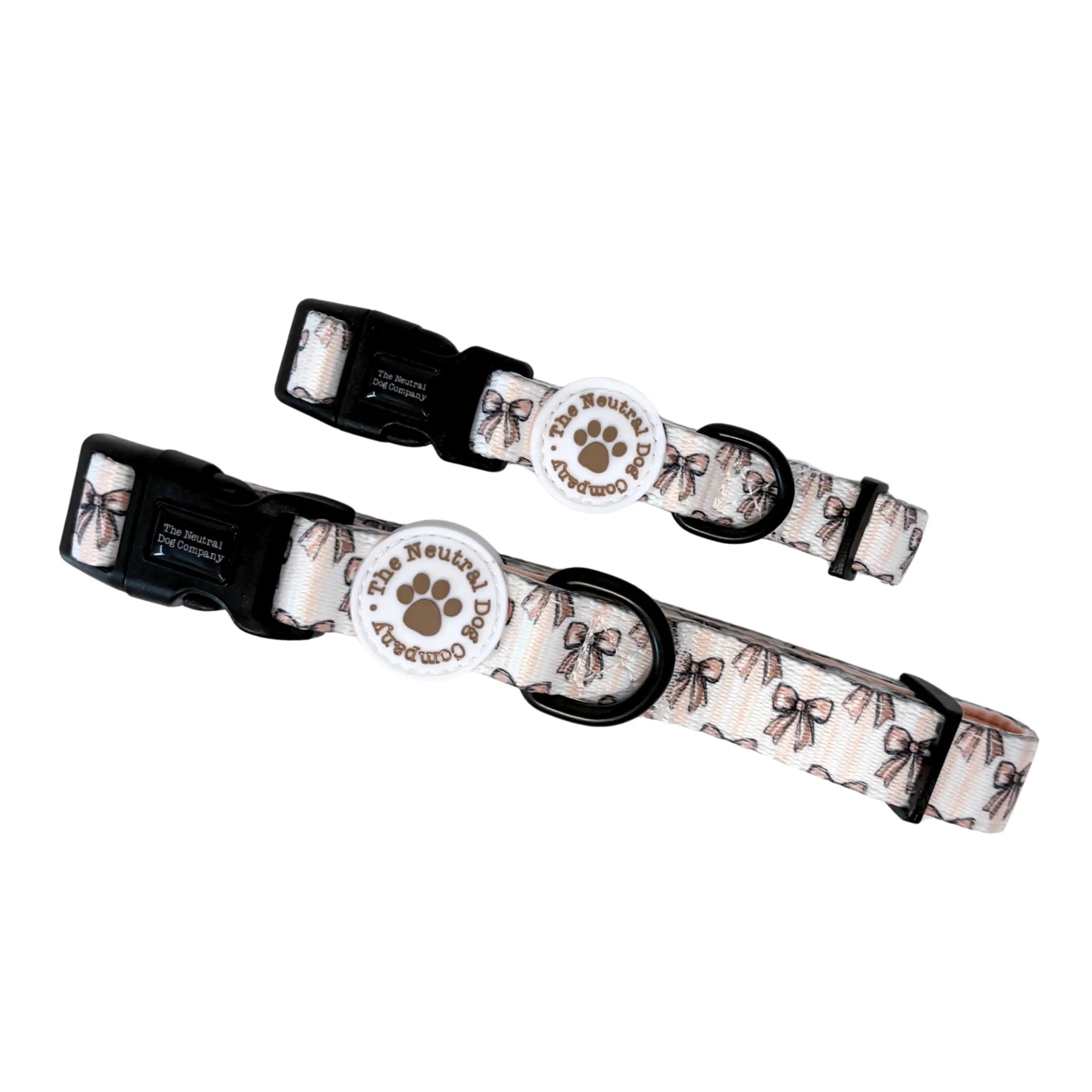 Adjustable Dog Collar - Biscotti Bows - The Neutral Dog Company