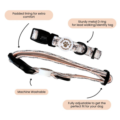 Adjustable Dog Collar - Biscotti Bows - The Neutral Dog Company