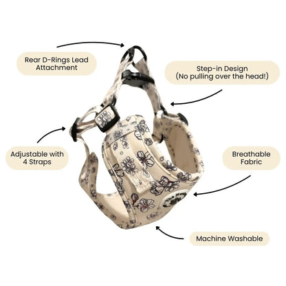 Adjustable Step-in Dog Harness - Blooming Blossom - The Neutral Dog Company
