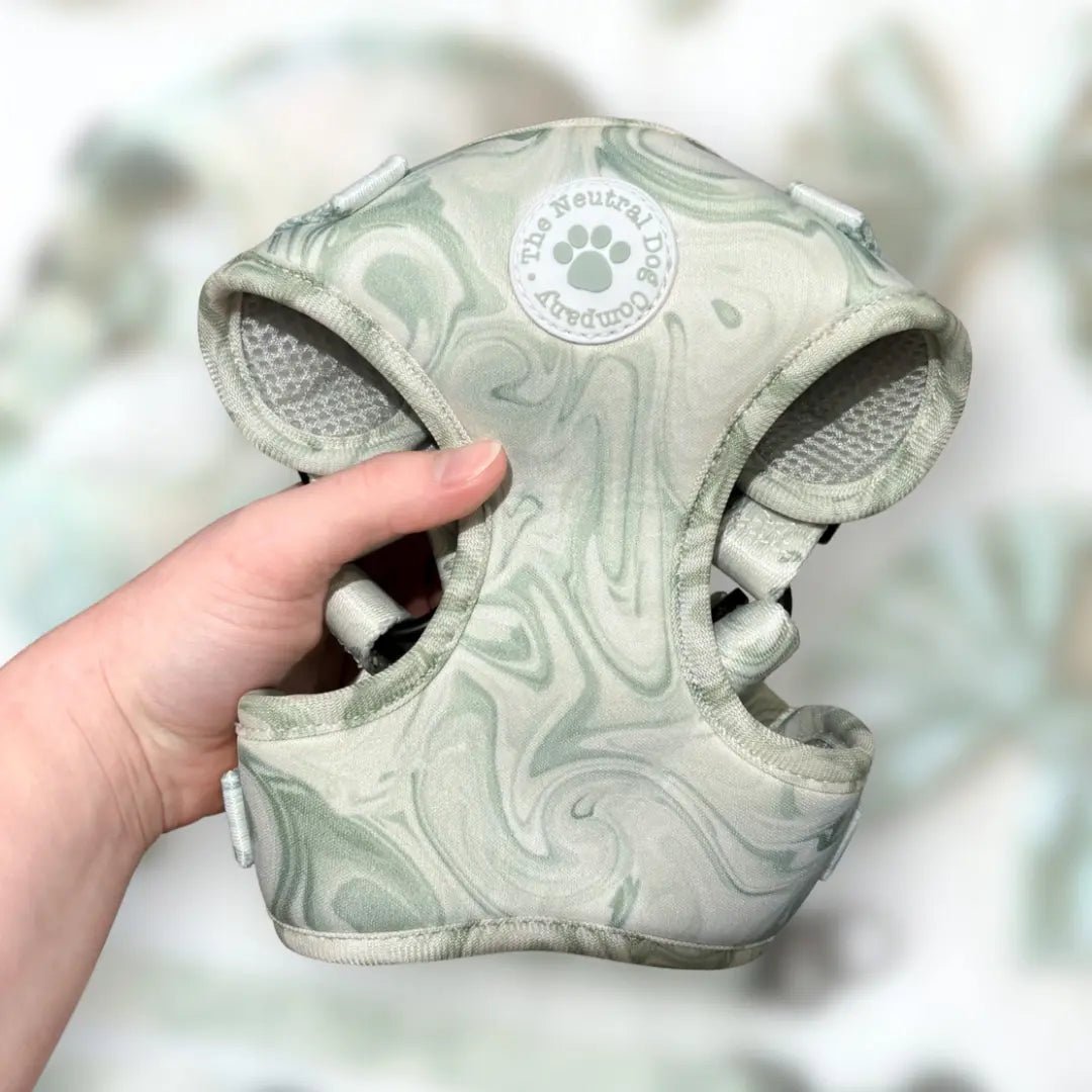 Adjustable Step-in Dog Harness - Pistachio Swirl - The Neutral Dog Company