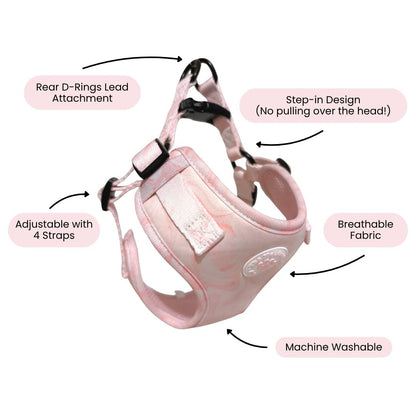 Adjustable Step-in Dog Harness - Strawberry Swirl - The Neutral Dog Company