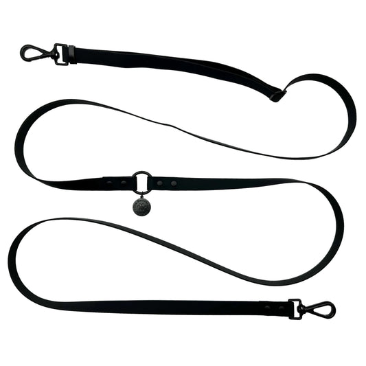 Adjustable Waterproof Multiway Dog lead - Black - The Neutral Dog Company