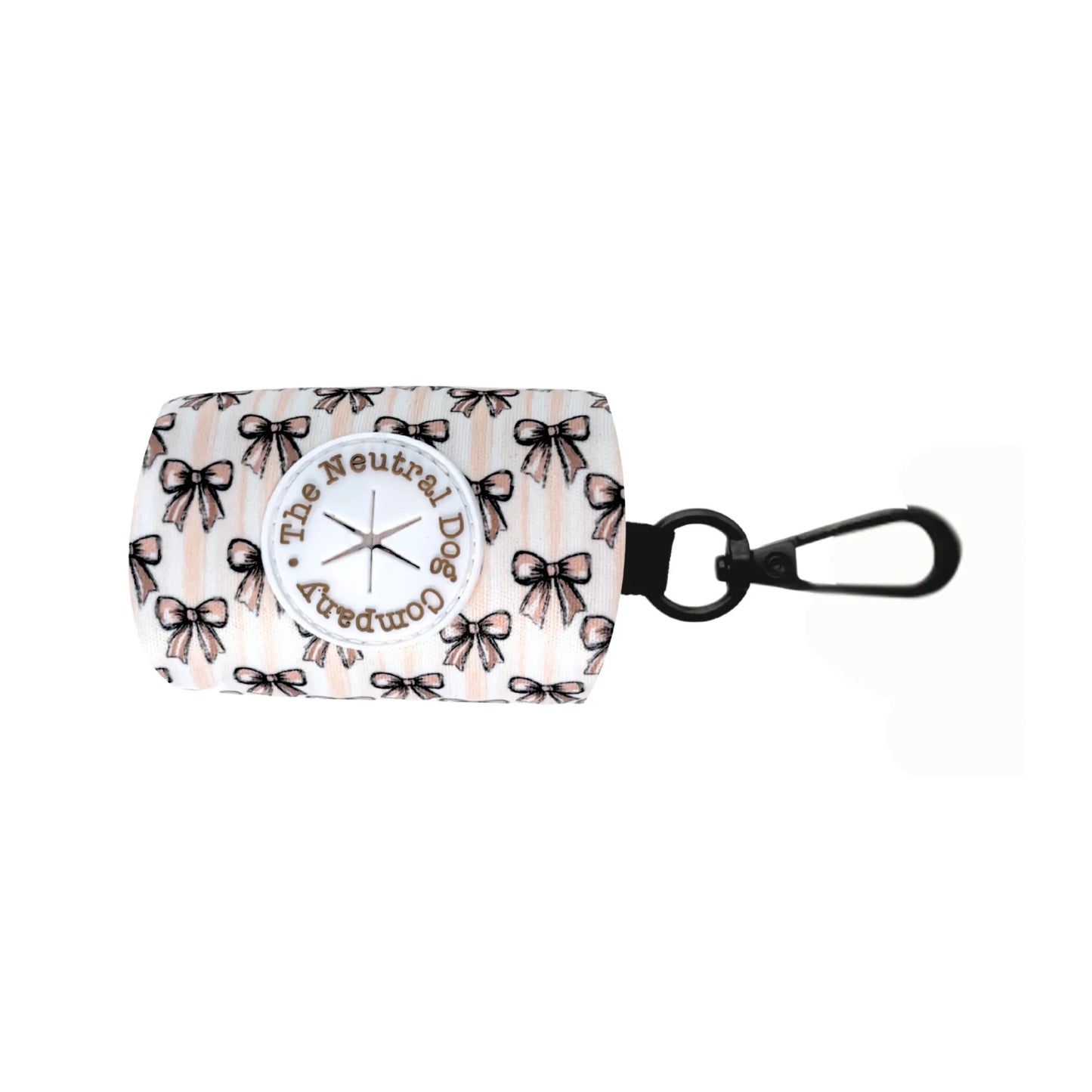 Dog Poop Bag Holder - Biscotti Bows - The Neutral Dog Company