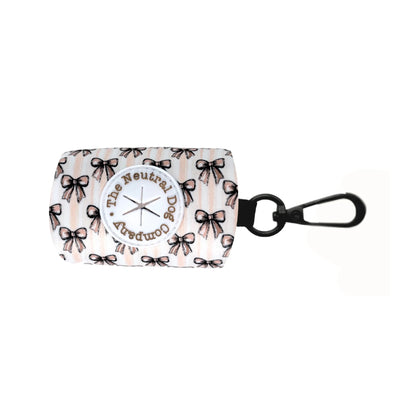Dog Poop Bag Holder - Biscotti Bows - The Neutral Dog Company
