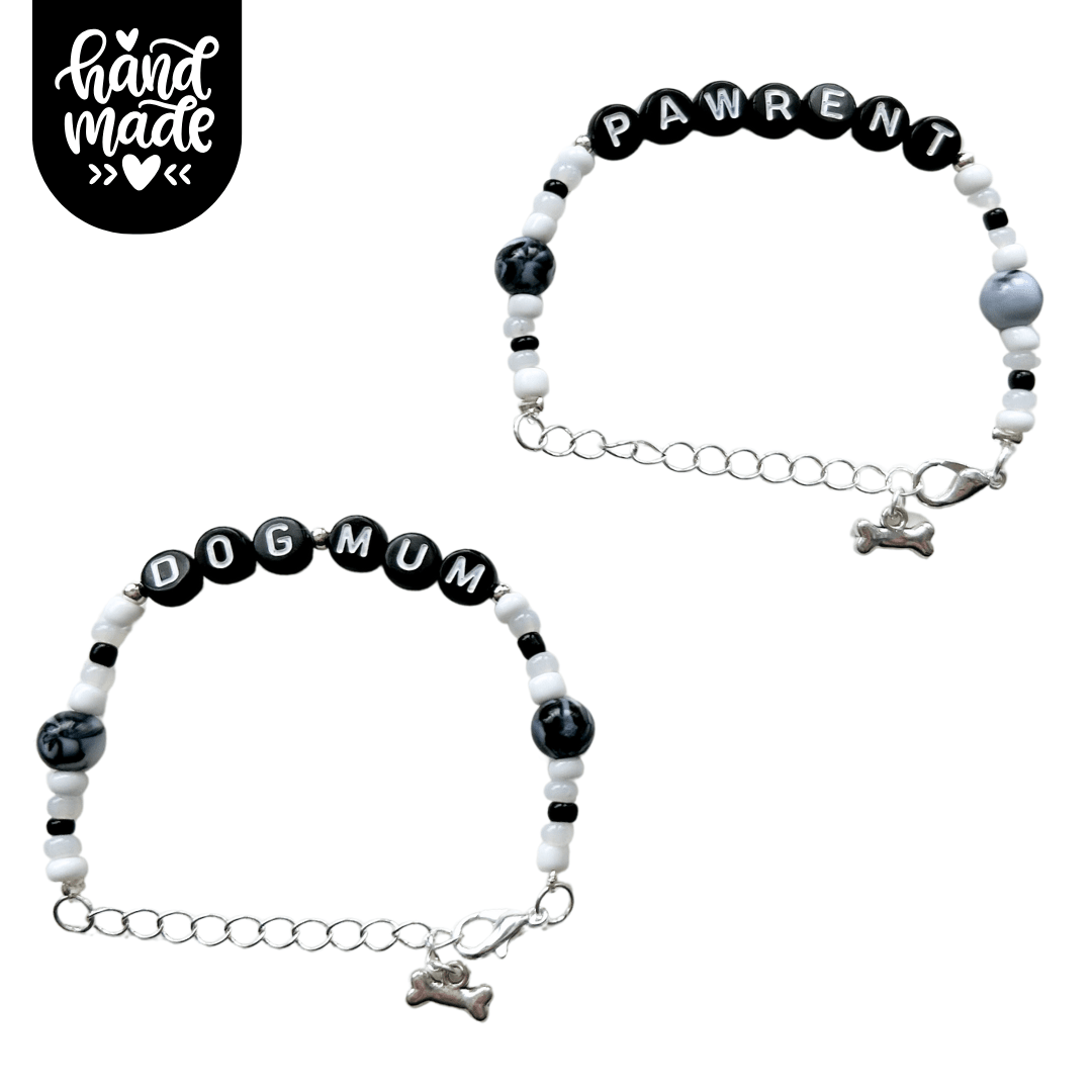 DogMum & Pawrent Bracelet - Black Swirl - The Neutral Dog Company