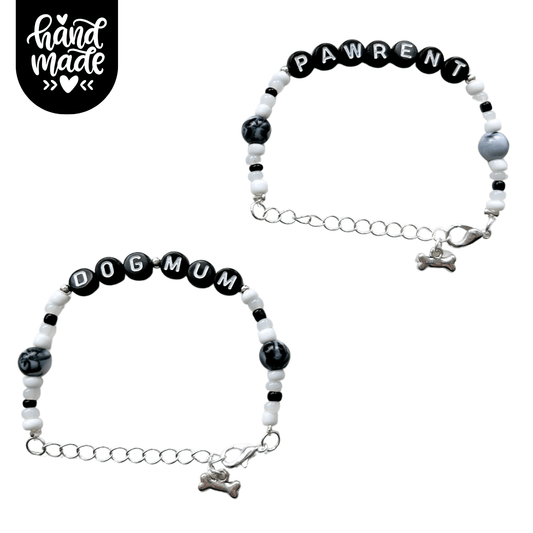DogMum & Pawrent Bracelet - Black Swirl - The Neutral Dog Company