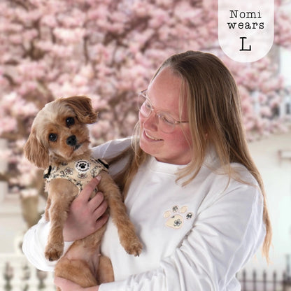 Embroidered Paw Jumper - Blooming Blossom - The Neutral Dog Company