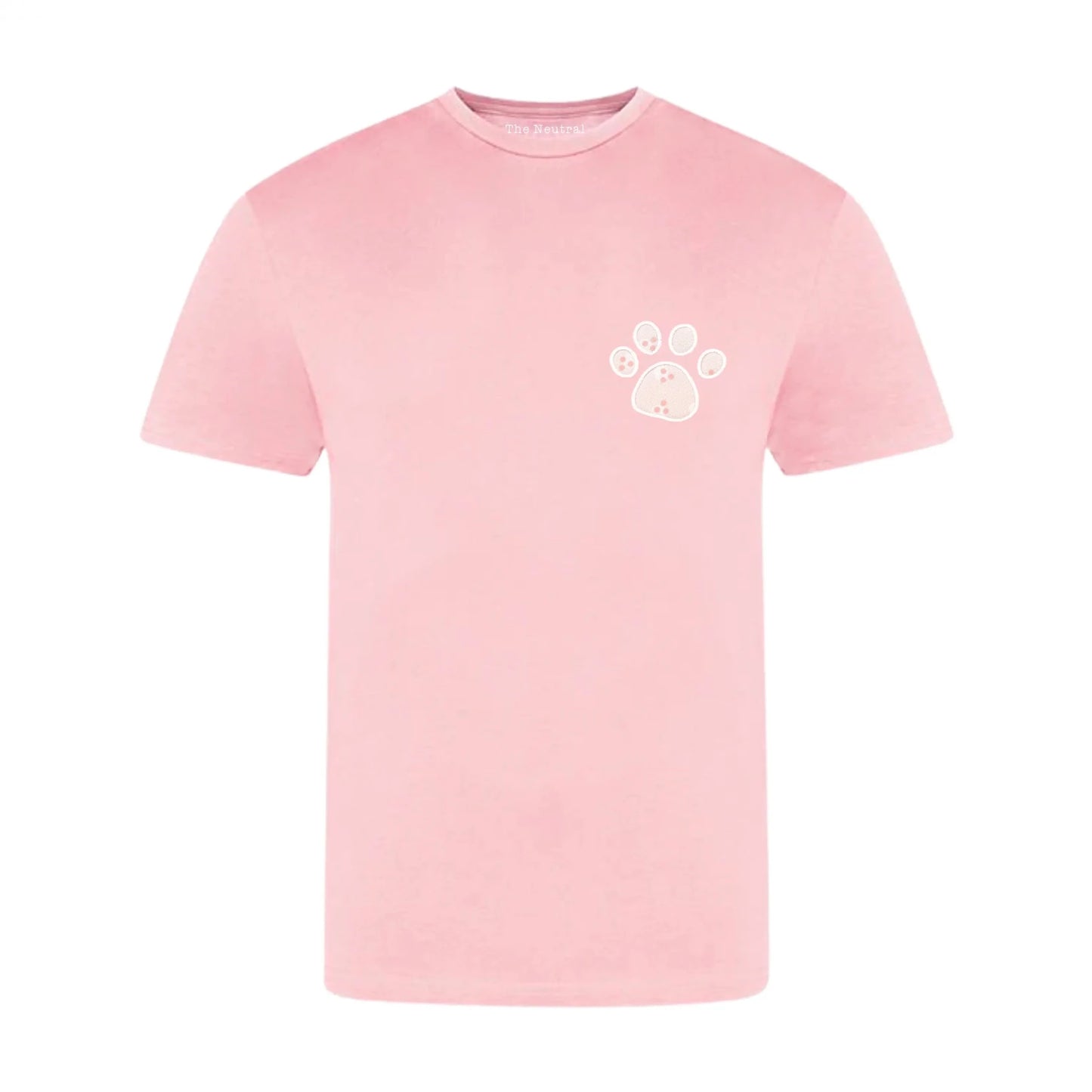 Embroidered Paw T-Shirt - Cotton Candy - The Neutral Dog Company