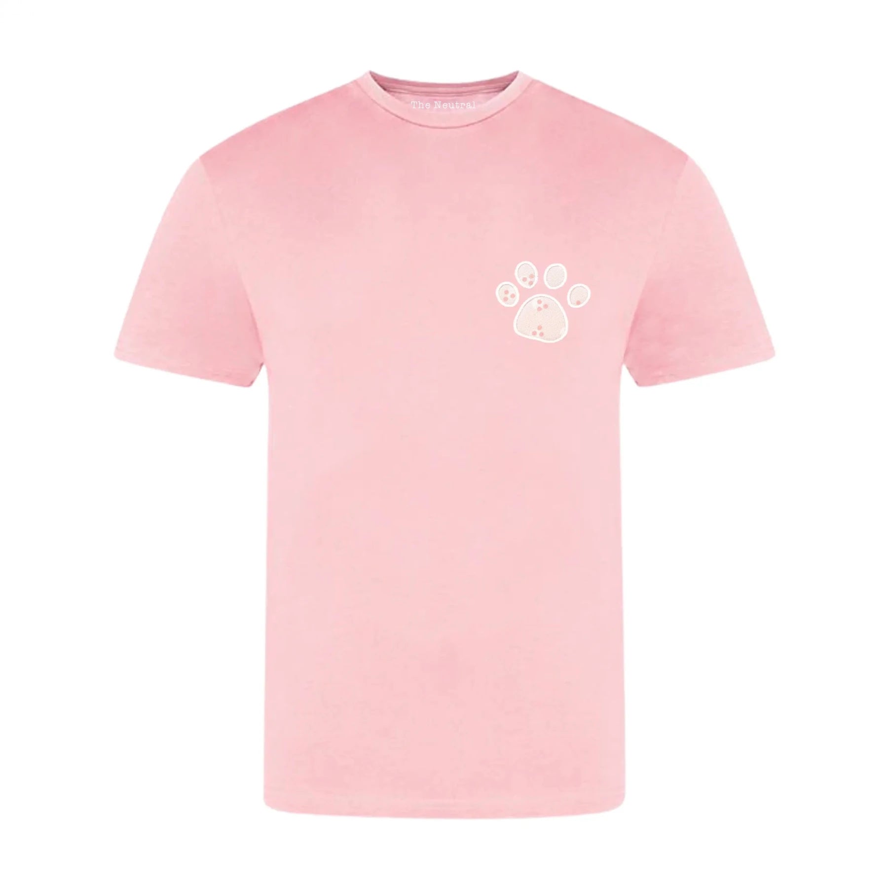 Embroidered Paw T-Shirt - Cotton Candy - The Neutral Dog Company