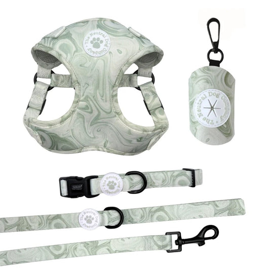Essential Step-in Dog Harness Bundle - Pistachio Swirl - The Neutral Dog Company