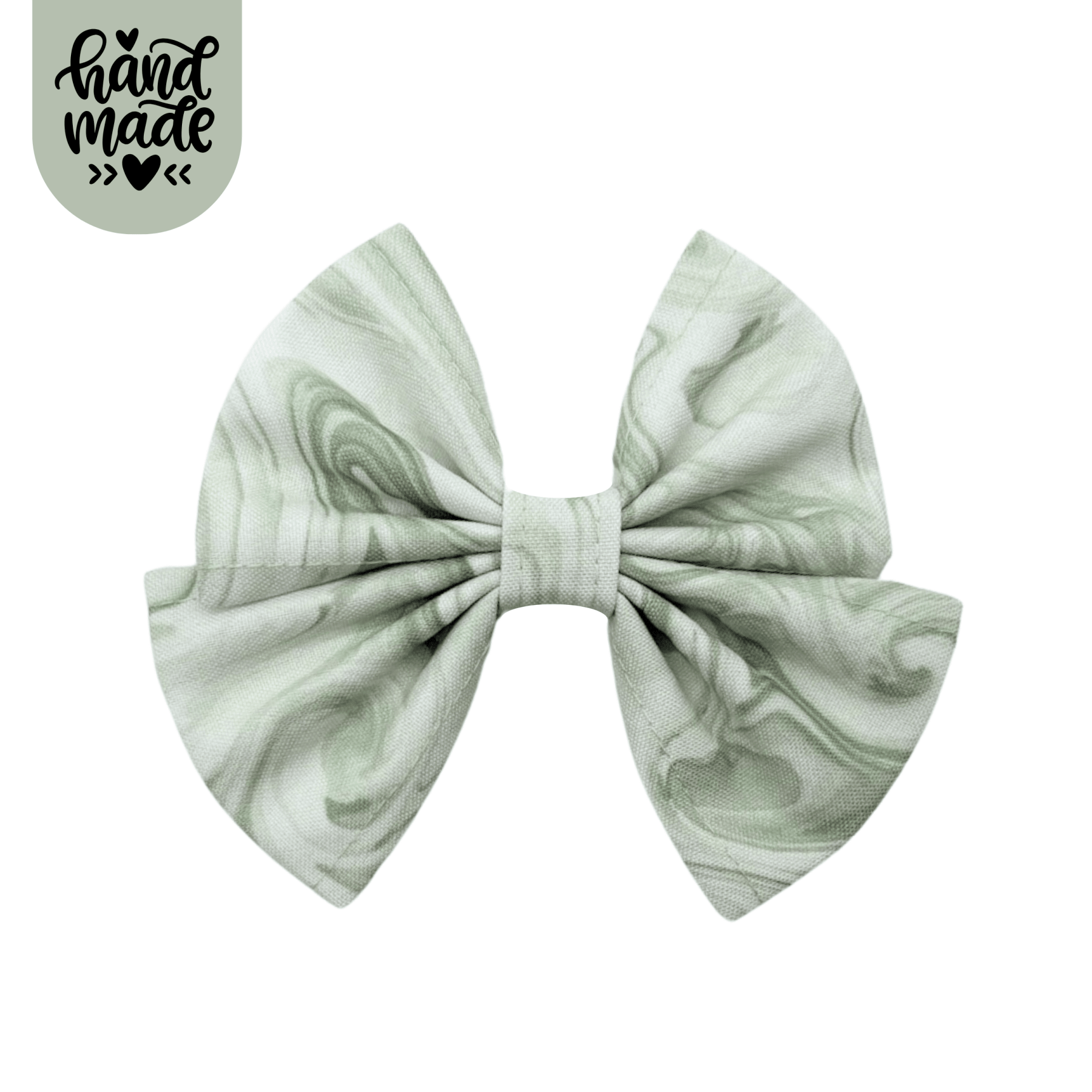 Hair Bow - Pistachio Swirl - The Neutral Dog Company